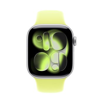 Apple Watch Series 11 42mm, Silver Aluminum Case with Sport Band Neon Yellow 