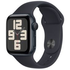 Apple Watch SE 2023, 40 мм, корпус из алюминия цвета «тёмная ночь», спортивный ремешок цвета «тёмная ночь», размер S/M