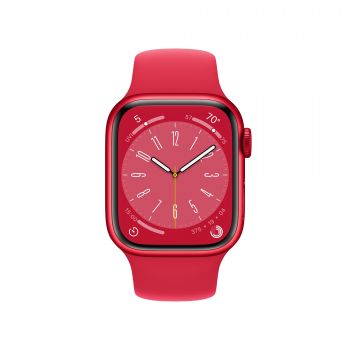 Apple Watch Series 8, 45 мм, корпус из алюминия цвета (PRODUCT)RED, спортивный ремешок цвета (PRODUCT)RED