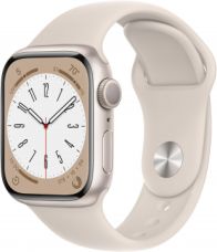 Apple Watch Series 8, 41 мм, корпус из алюминия цвета «сияющая звезда», спортивный ремешок цвета «сияющая звезда»