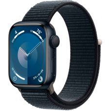 Apple Watch Series 9, 45 мм, корпус из алюминия цвета «тёмная ночь», нейлоновый ремешок цвета «тёмная ночь»