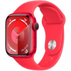 Apple Watch Series 9, 45 мм, корпус из алюминия цвета (PRODUCT)RED, спортивный ремешок цвета (PRODUCT)RED, размер M/L