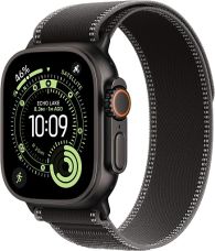 Apple Watch Ultra 3, Black Titanium Case with Black/Charcoal Trail Loop (M/L)