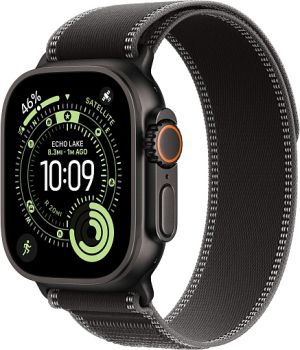 Apple Watch Ultra 3, Black Titanium Case with Black/Charcoal Trail Loop (S/M)