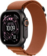 Apple Watch Ultra 3, Black Titanium Case with Terra Cotta Alpine Loop (L)