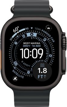 Apple Watch Ultra 3, Black Titanium Case with Black Ocean Band
