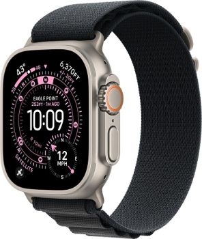 Apple Watch Ultra 3, Natural Titanium Case with Black Alpine Loop (S)