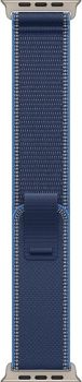 Apple Watch Ultra 3, Natural Titanium Case with Blue/Bright Blue Trail Loop (S/M)