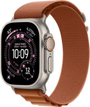 Apple Watch Ultra 3, Natural Titanium Case with Terra Cotta Alpine Loop (M)