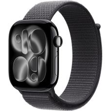 Apple Watch Series 11 42mm, Jet Black Aluminum Case with Sport Loop Dark Gray