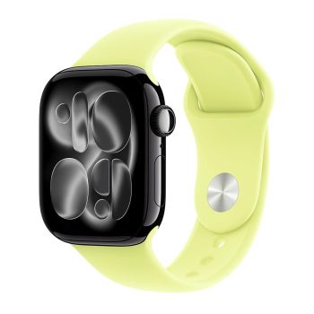 Apple Watch Series 11, 42 mm, Jet Black Aluminum Neon Yellow Sport Band (M/L)