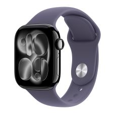 Apple Watch Series 11, 42 mm, Jet Black Aluminum Purple Fog Sport Band (M/L)