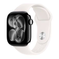 Apple Watch Series 11, 42 mm, Jet Black Aluminum Light Blush Sport Band (M/L)