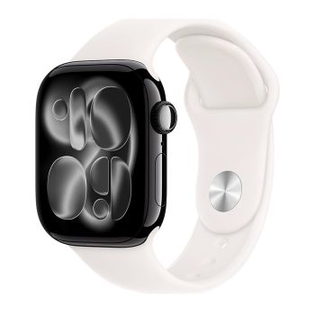 Apple Watch Series 11, 42 mm, Jet Black Aluminum Light Blush Sport Band (M/L)