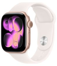 Apple Watch Series 11 42 mm, Rose Gold Aluminum Case with Sport Starlight (M/L)