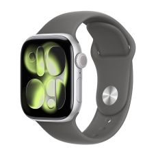 Apple Watch Series 11, 46 mm, Silver Aluminum Stone Gray Sport Band (M/L)