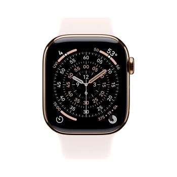 Apple Watch Series 11, 46 mm, Gold Titanium GPS+Cellular, Light Blush Sport Band (S/M)