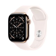 Apple Watch Series 11, 42 mm, Gold Titanium GPS+Cellular, Light Blush Sport Band (M/L)