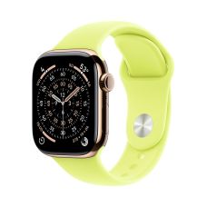 Apple Watch Series 11, 46 mm, Gold Titanium GPS+Cellular, Neon Yellow Sport Band (M/L)