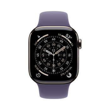 Apple Watch Series 11, 42 mm, Nalural Titanium GPS+Cellular, Purple Fog Sport Band (S/M)