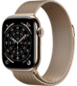 Apple Watch Series 11, 42 mm, Gold Titanium GPS+Cellular, Gold Milanese Loop