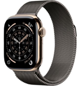 Apple Watch Series 11, 46 mm, Gold Titanium GPS+Cellular, Slate Milanese Loop S/M