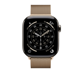 Apple Watch Series 11, 42 mm, Nalural Titanium GPS+Cellular, Gold Milanese Loop