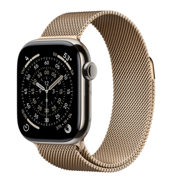 Apple Watch Series 11, 42 mm, Nalural Titanium GPS+Cellular, Gold Milanese Loop