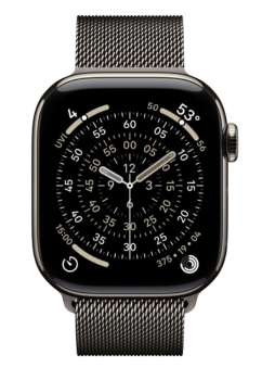 Apple Watch Series 11, 42 mm, Nalural Titanium GPS+Cellular, Slate Milanese Loop