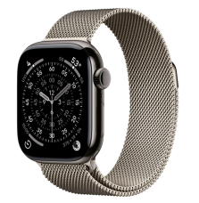 Apple Watch Series 11, 46 mm, Slate Titanium GPS+Cellular, Natural Milanese Loop M/L