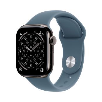 Apple Watch Series 11, 42 mm, Slate Titanium GPS+Cellular, Anchor blue Sport Band (M/L)