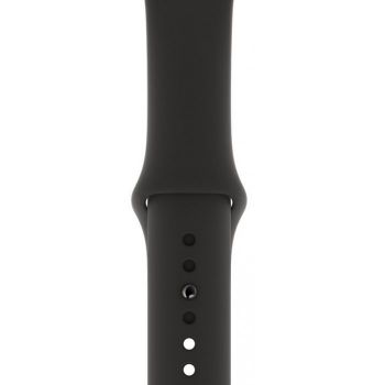Apple Watch Series 4, 40 мм, корпус из алюминия цвета «серый космос», спортивный ремешок черного цвета